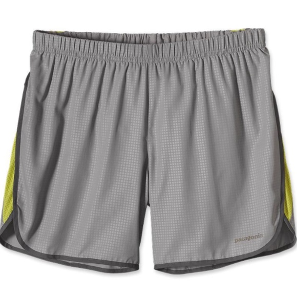 Men's Patagonia Strider Shorts 5" Inseam Size Large in Tumalo Grid/ Feather Grey - Picture 1 of 6